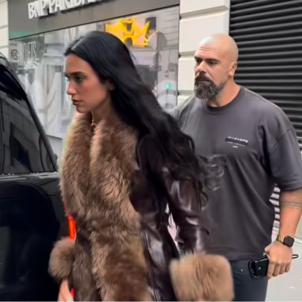 Real fur and leather jacket